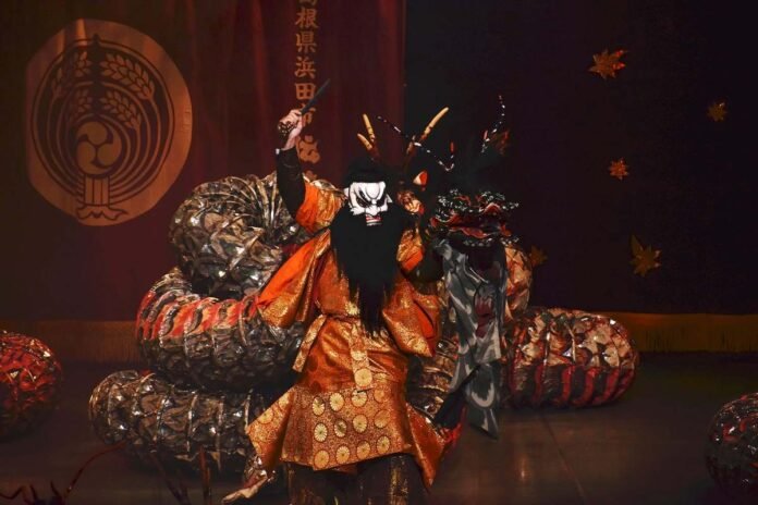 Cultural traditions of Kagura and Shomyo are kept alive as a stage performance

