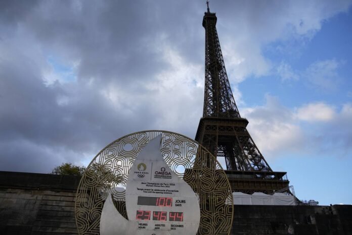 The countdown to the Olympic Games-Eiffel Tower becomes 100 days until Paris 2024

