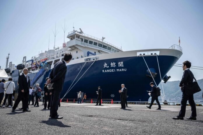 Japan's new 9,300-ton whaling ship sets sail for its first hunt

