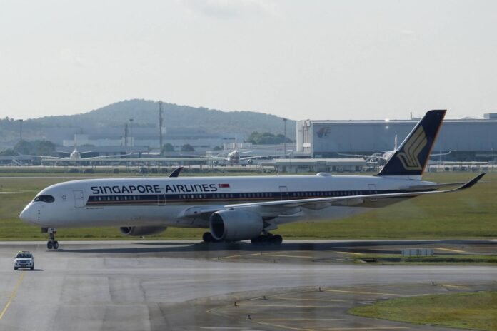A Singapore Airlines plane. Thai media reports said there were 30 injuries, while Singapore Airlines did not specify how many people were injured. 