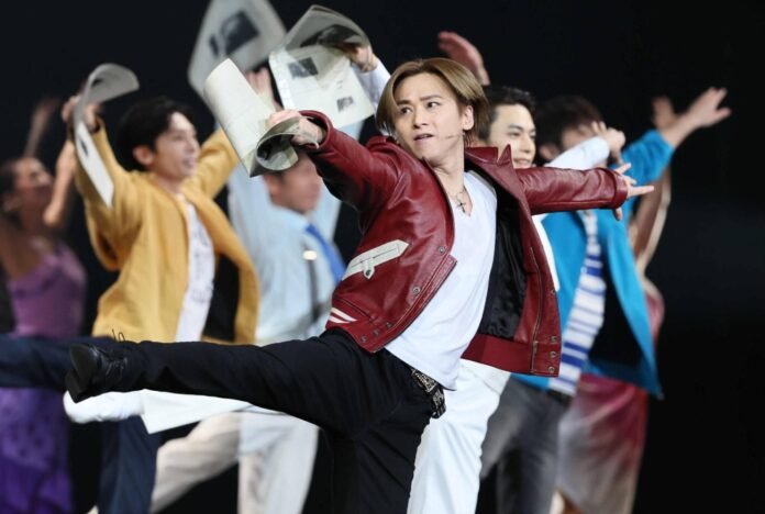 Koichi Domoto performs in the musical "Endless Shock" on Thursday in Tokyo. 