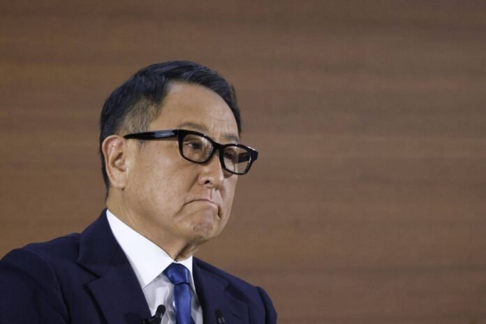 Toyota Chairman Akio Toyoda during a news conference in Nagoya in January 