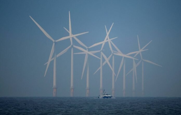 Wind turbines near New Brighton, England. According to the International Energy Agency, Japan could produce over 900% of its energy demand with offshore wind alone. 