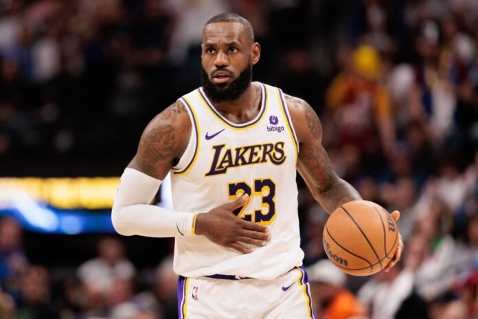 Lakers forward LeBron James during a playoff game against the Nuggets on April 20.  