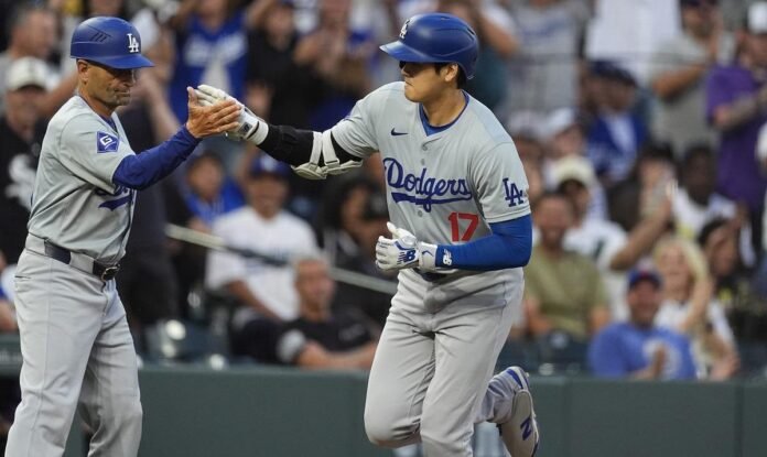  MLB: Shohei Ohtani has a 476-foot homer in the Fifth;  Hayward's Slam, Hernandez's 3-run Shot highlight 7-Run Ninth as Dodgers beat Rockies 11-9


