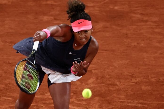 Naomi Osaka in action during her second-round match against Iga Swiatek at the French Open in Paris on May 29 