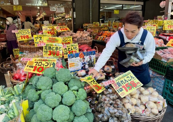 A supermarket in Tokyo. A Bank of Japan survey showed that 87.5% of respondents believe that prices will be even higher in one year's time.  