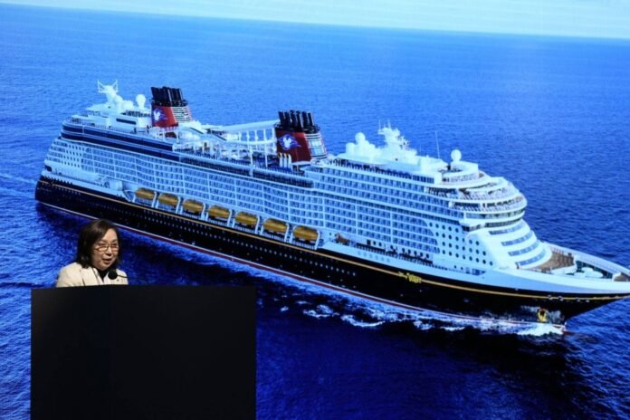 Yumiko Takano, chief executive officer of Oriental Land, speaks during a news conference in Urayasu, Japan, on Tuesday. Oriental Land has secured a deal with Disney Enterprises to launch Disney Cruises in Japan.  