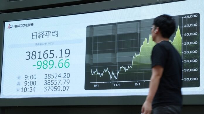 The Nikkei stock index hit a more than five-week low on Thursday. 