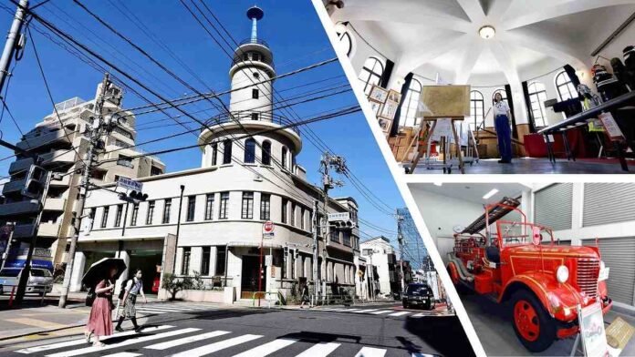 'Lighthouse' towers over 90-year-old fire station in central Tokyo; aids local disaster prevention while showcasing city's history

