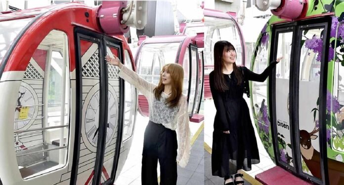 2 Student-Designed Ferris Wheel Gondolas Unveiled in Sapporo; Ezoshika Deer and Sapporo Clock Tower Provide Inspiration

