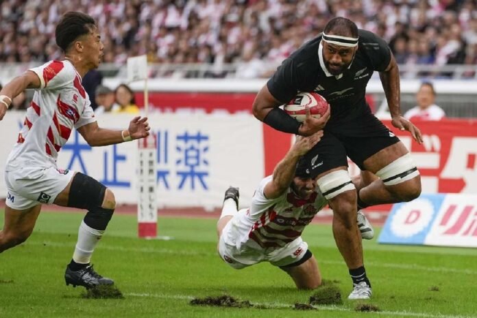 All Blacks overcome Japan to win the first Northern Rugby Tour Test 64-19

